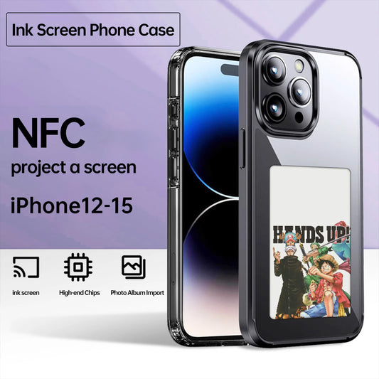 NFC Function Phone Case 3.7 Inches Screen Display Mob For IPhone 13 14 15 Wireless Transmission four-color Screen Projection - Beri Collection 