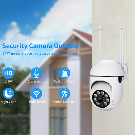 Outdoor Wireless IP Video Surveillance Camera, 1080P 2.4G WiFi Security Protection Monitor, Night Vision, APP Remote - Beri Collection 