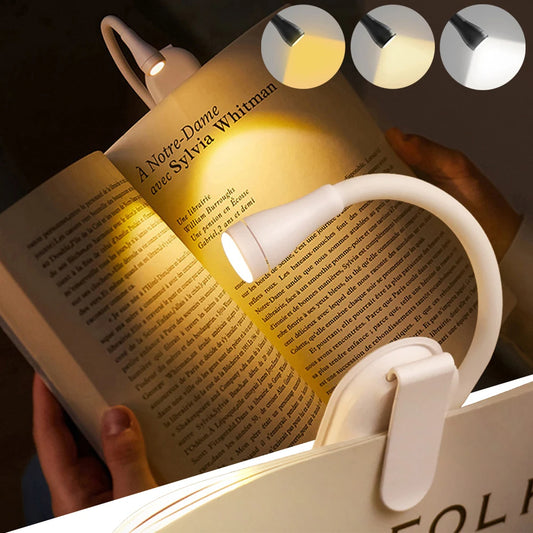 Rechargeable Book Light Reading Lights for Books in Bed Led Book Night Lamp 3 Color Stepless Brightness Clip on Reading Lamp - Beri Collection 