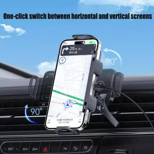 Wireless Fast Car Charger Mount Gravity Phone Holder For Automatic Rotating Phone Charging Stand