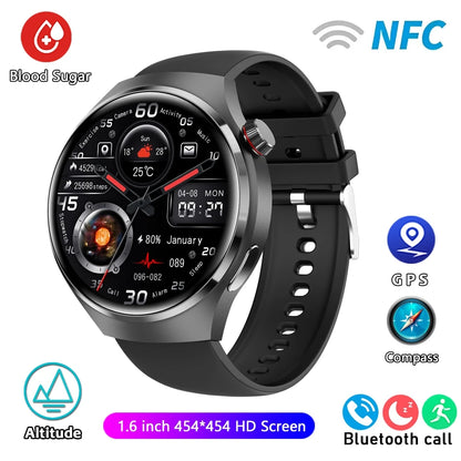 For GT4 Pro GPS NFC Smart Watch Men 360*360 AMOLED Screen Heart rate Bluetooth Call IP68 Waterproof Man Smartwatch 2024