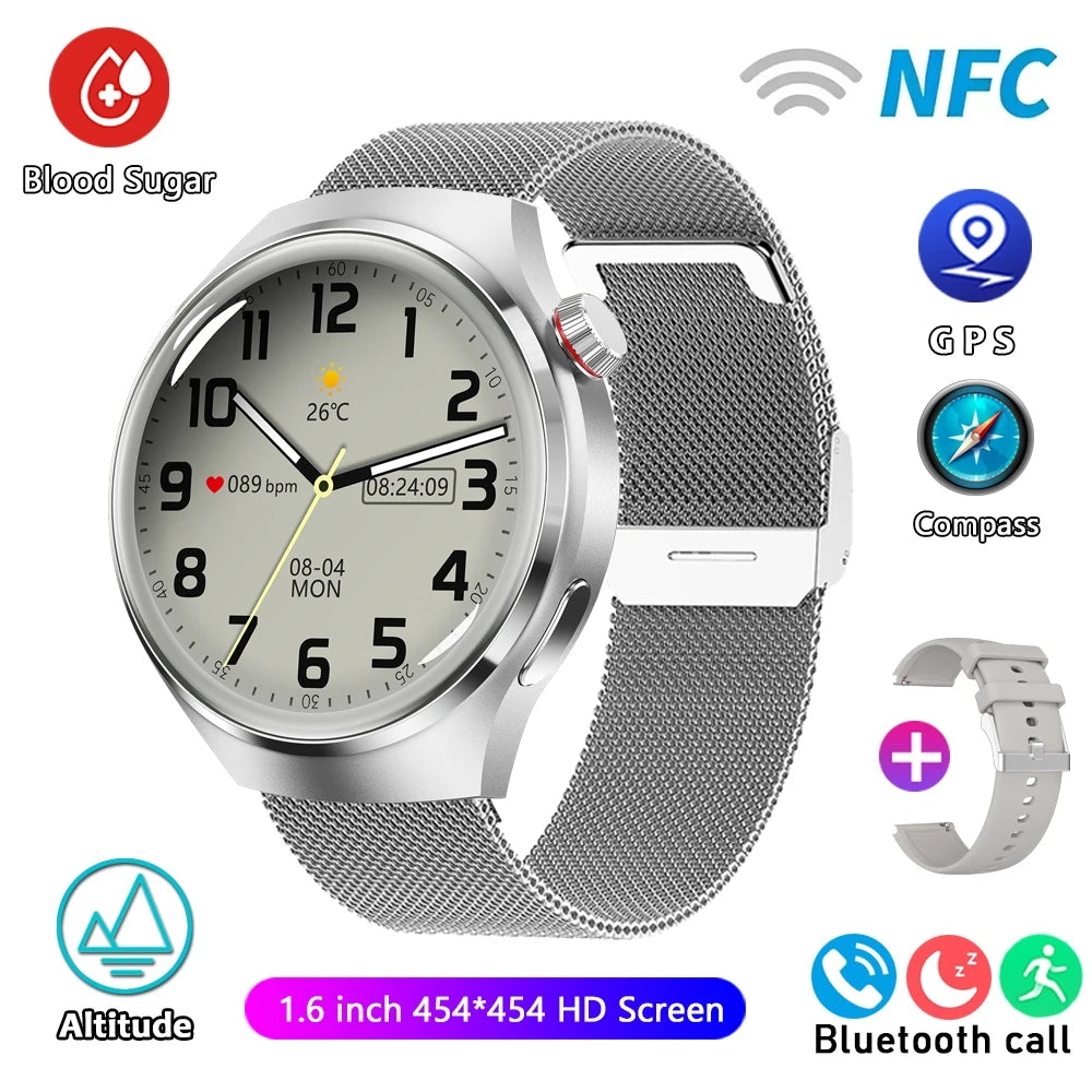 For GT4 Pro GPS NFC Smart Watch Men 360*360 AMOLED Screen Heart rate Bluetooth Call IP68 Waterproof Man Smartwatch 2024