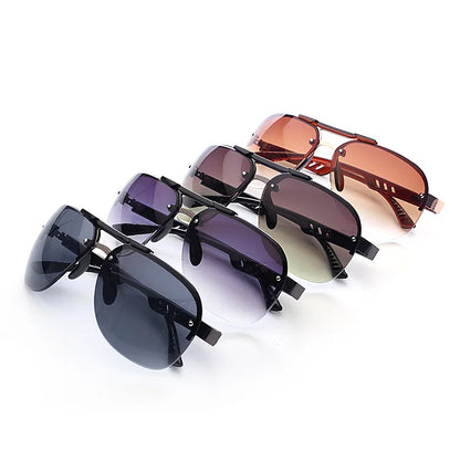 Sunglasses UV 400 Vintage Punk Rimless Rectangle Men Fashion Glasses Trendy Small Frame Sun Glasses Frameless Eyewear