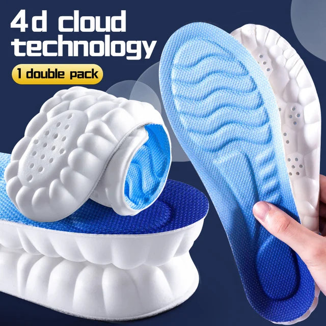 PU Feet Sole Soft Orthopedic Sport Insoles for Breathable Shock Absorption Running Shoes Pad for Men Women Arch Support Insole