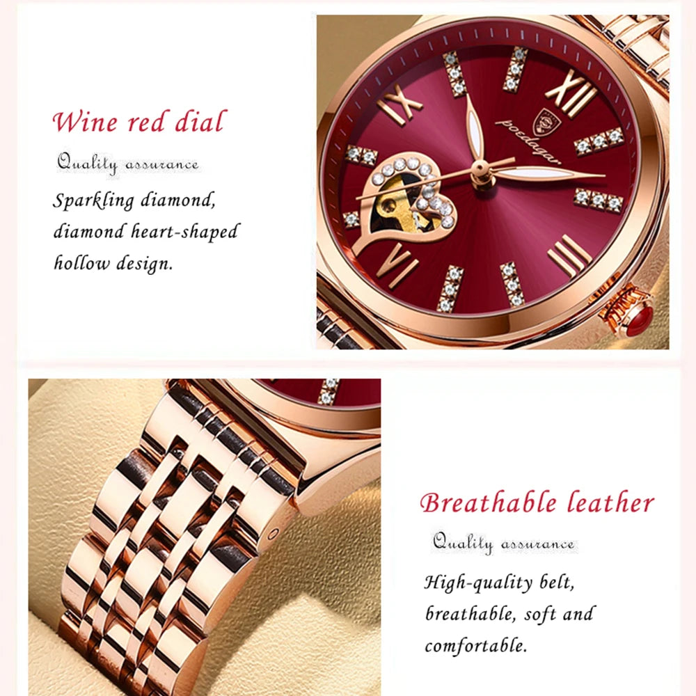 Women Watches Fashion Rose Gold Stainless Stain Steel Ladies Watch Waterproof Quarzt Wristwatch Romatic Girlfriend Gift