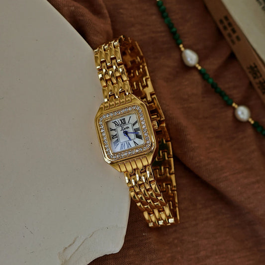 Women's Waterproof Watch With Inlaid Rhinestone - Beri Collection 