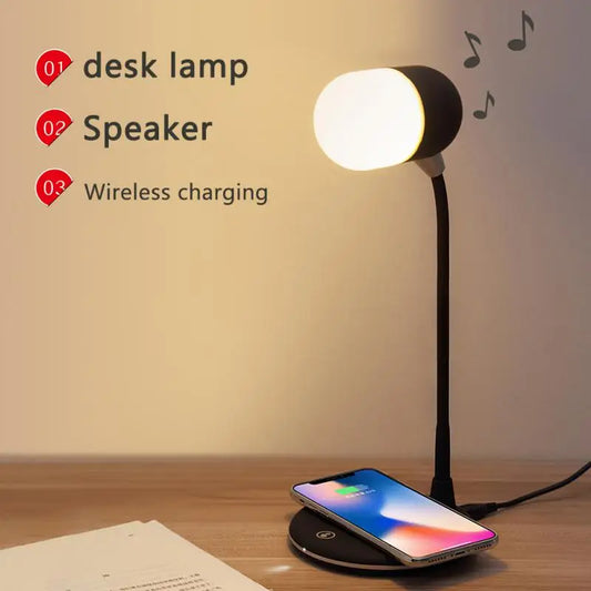 Bluetooth-compatible Speaker Wireless Charging Three-in-one Touch Desk Lamp Bedside Night Light Desktop Decoration Reading Lamp