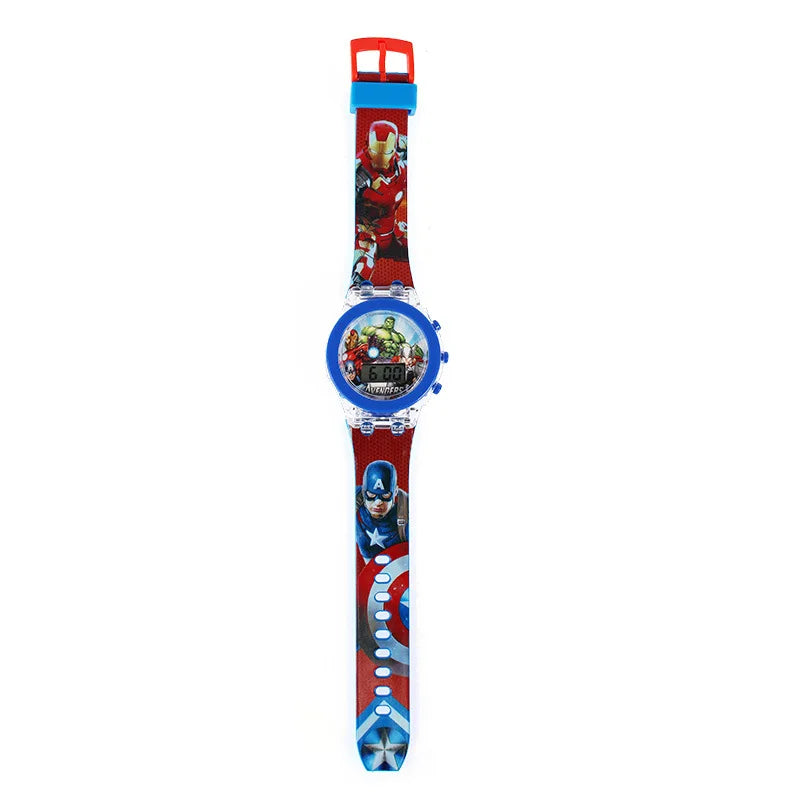 Flash Light Watches For Boys Cartoon shark Mickey Children Watch Girls Student Clock Gifts free shipping