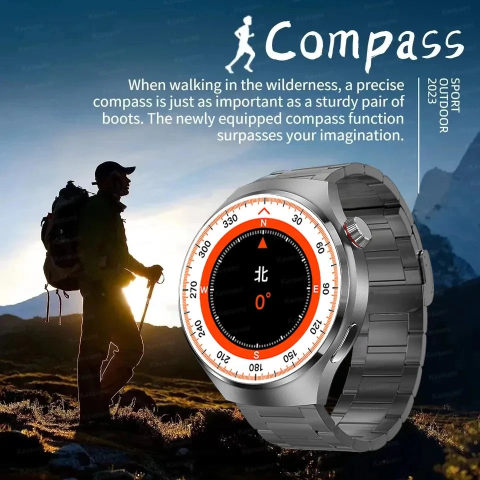 For GT4 Pro GPS NFC Smart Watch Men 360*360 AMOLED Screen Heart rate Bluetooth Call IP68 Waterproof Man Smartwatch 2024