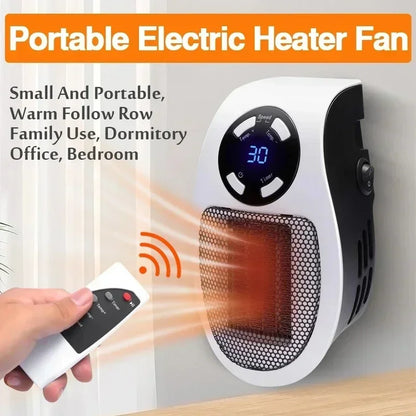 Mini Electric Portable Heater Wall-Outle Air Heater Powerful Warm Blower Household Radiator Remote Warmer Room Heating Stove