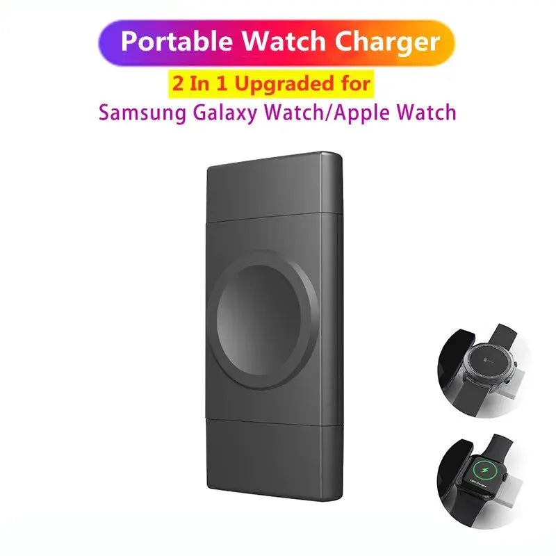 2 In 1 Magnetic Watch Wireless Charger for Samsung Apple Watch Galaxy 6/5Pro/5/4 Active IWatch 8 7 6 5 SE Fast Charging Station