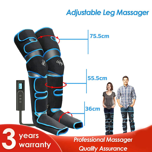 Foot air pressure leg massager promotes blood circulation, body massager, muscle relaxation, lymphatic drainage device 360°