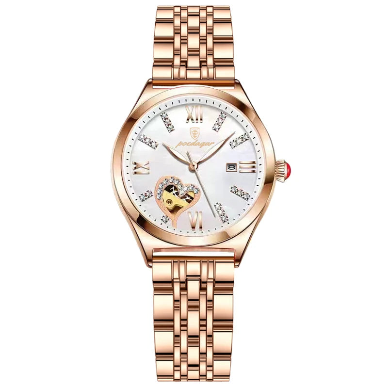 Women Watches Fashion Rose Gold Stainless Stain Steel Ladies Watch Waterproof Quarzt Wristwatch Romatic Girlfriend Gift