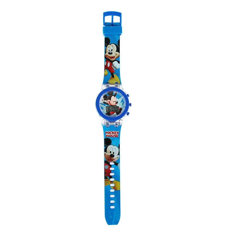 Flash Light Watches For Boys Cartoon shark Mickey Children Watch Girls Student Clock Gifts free shipping