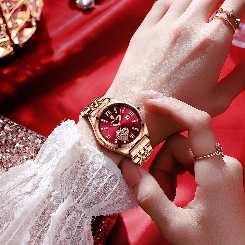 Women Watches Fashion Rose Gold Stainless Stain Steel Ladies Watch Waterproof Quarzt Wristwatch Romatic Girlfriend Gift