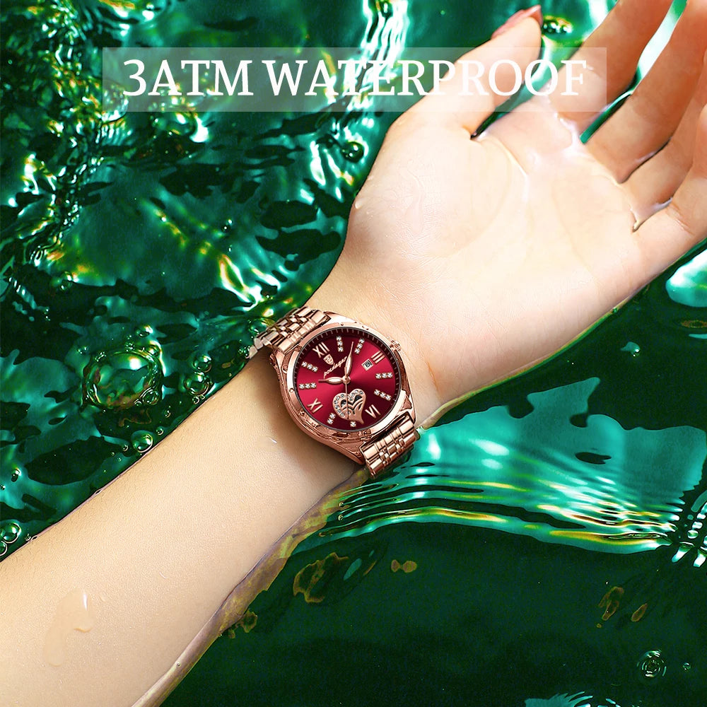 Women Watches Fashion Rose Gold Stainless Stain Steel Ladies Watch Waterproof Quarzt Wristwatch Romatic Girlfriend Gift