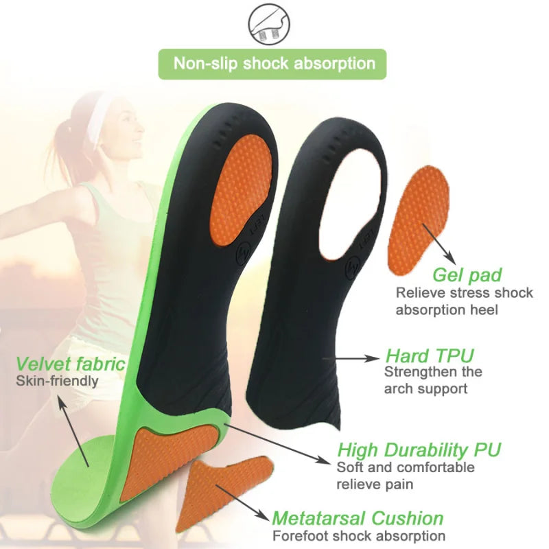 Orthopedic Insole Unisex Outdoor Hiking Travel Essentials X/o Leg Correction Flat Arch Support Sports High Elastic Cushion