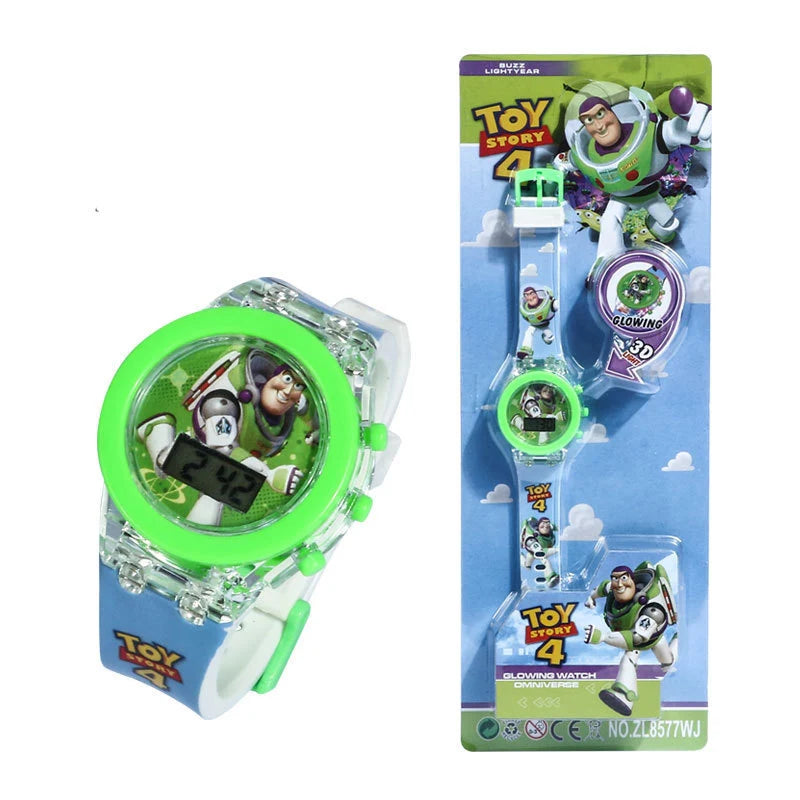 Flash Light Watches For Boys Cartoon shark Mickey Children Watch Girls Student Clock Gifts free shipping