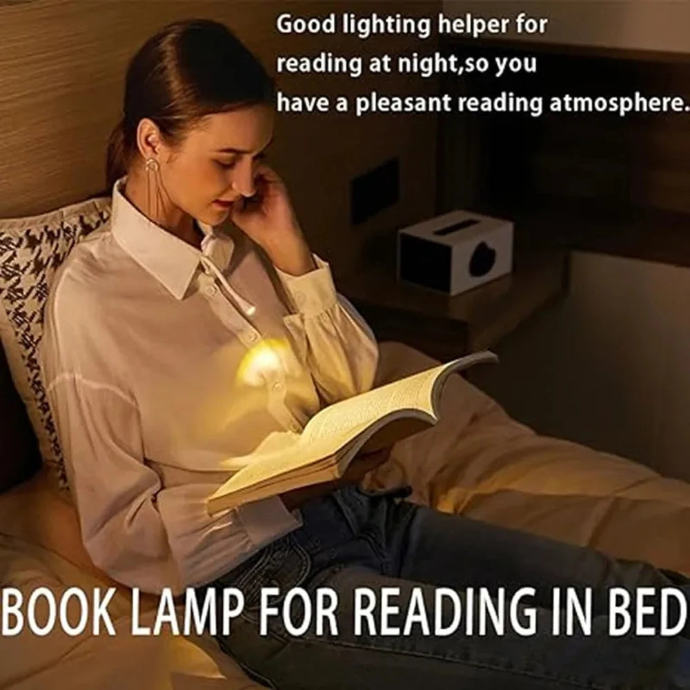 Rechargeable Book Light Reading Lights for Books in Bed Led Book Night Lamp 3 Color Stepless Brightness Clip on Reading Lamp