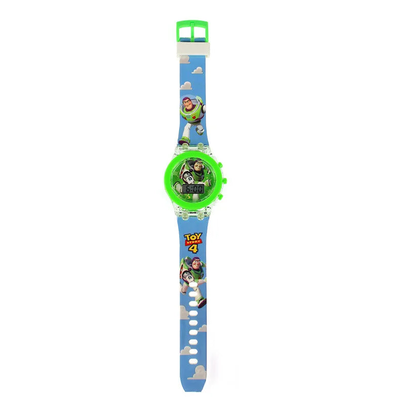 Flash Light Watches For Boys Cartoon shark Mickey Children Watch Girls Student Clock Gifts free shipping