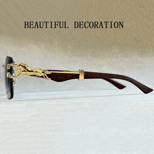 Square Sunglasses For Men New Luxury Vintage Designer Rimless Sunglasses Women Trendy Fashion Glasses Gafas De Sol Hombre