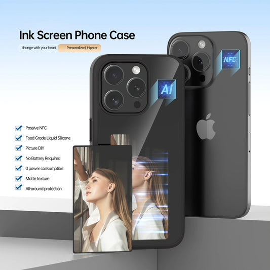 NFC Function Phone Case 3.7 Inches Screen Display Mob For IPhone 13 14 15 Wireless Transmission four-color Screen Projection