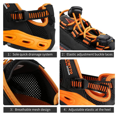 HUMTTO Summer Wading Hiking Shoes for Men Outdoor Man Sneakers Breathable Quick Drying Sports Trekking Beach Barefoot Mens Shoes