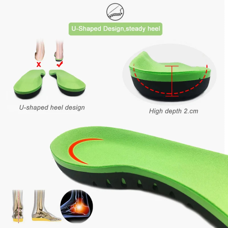 Orthopedic Insole Unisex Outdoor Hiking Travel Essentials X/o Leg Correction Flat Arch Support Sports High Elastic Cushion