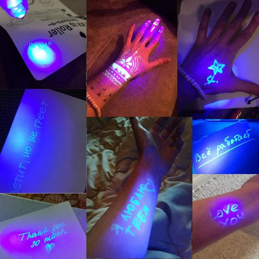 Invisible Ink Pen With Magic UV Light Pencil for Money Fluorescent Secret Message