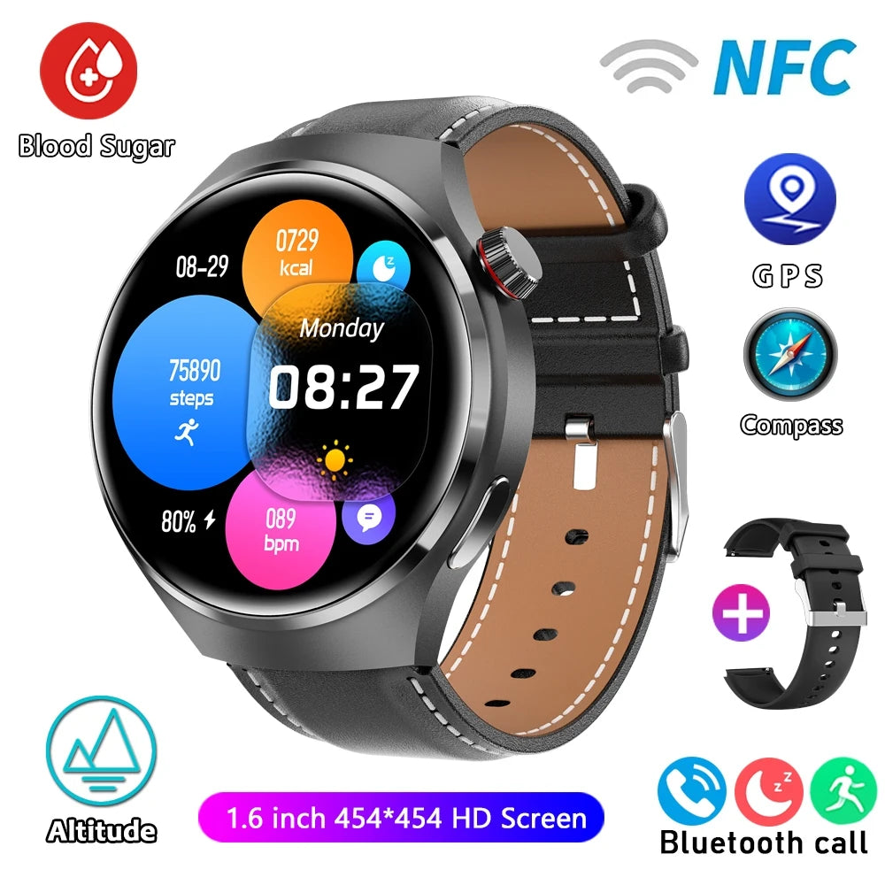 For GT4 Pro GPS NFC Smart Watch Men 360*360 AMOLED Screen Heart rate Bluetooth Call IP68 Waterproof Man Smartwatch 2024