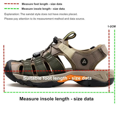 HUMTTO Summer Outdoor Sandals for Men Breathable Hiking Shoes Water Beach Mens Sandals Camping Climbing Aqua Sneaker HT-710445A