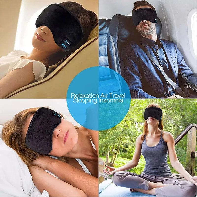 Bluetooth Sleeping Headphones Eye Mask Sleep Headphones Bluetooth Headband Soft Elastic Comfortable Wireless Music Earphones