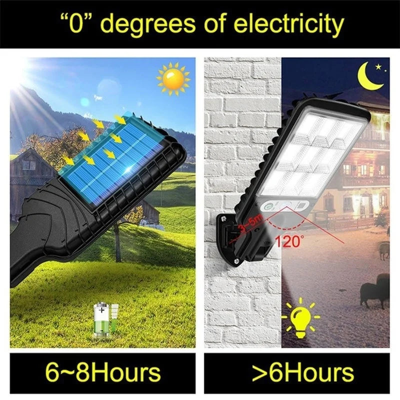 108COB Solar Street Lights Outdoor Wireless Solar Security Wall Lamp Motion Sensor With 3 Modes For Front Door Garden Porch