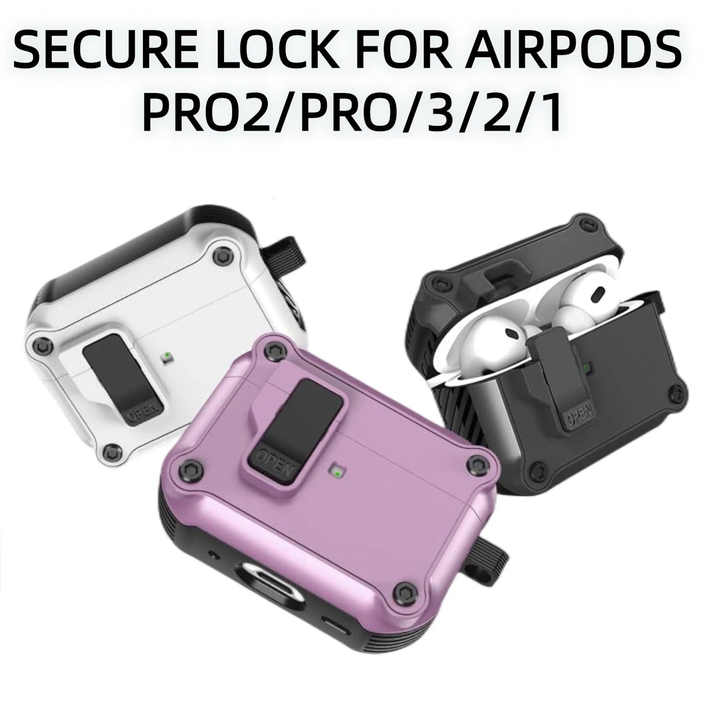 Security Lock Cover for AirPods Pro 2 3 Case for AirPods Pro2 Pro 2nd Gen 2023 Case Shockproof Cover Air Pods Pro airpods3 Funda - Beri Collection 