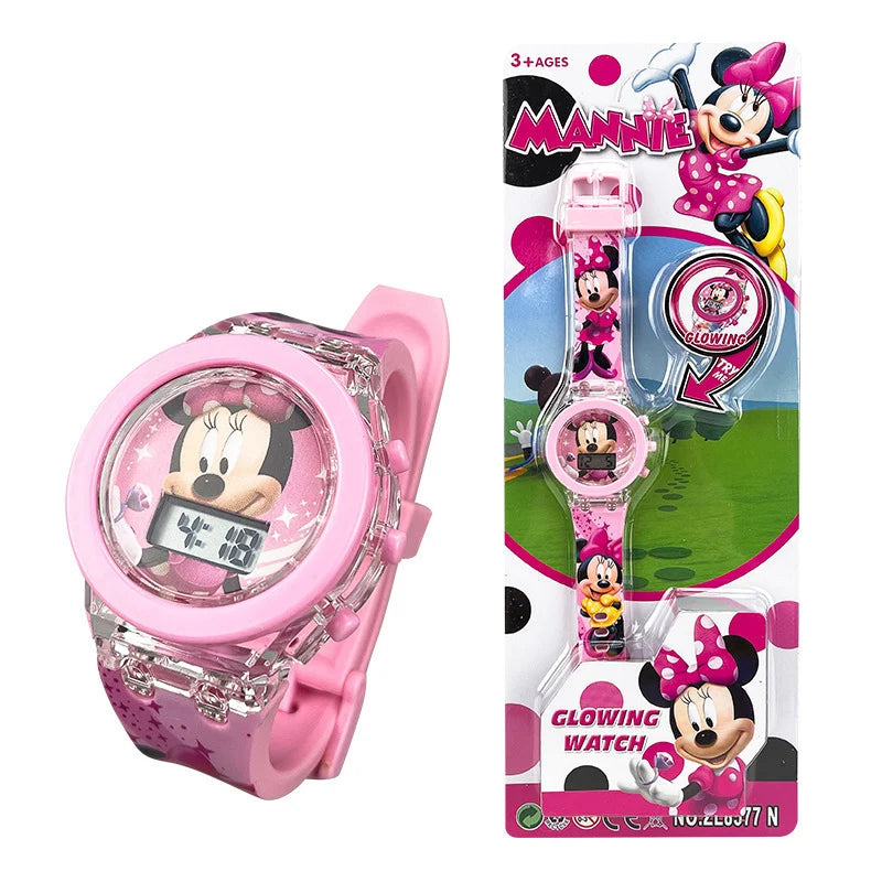 Flash Light Watches For Boys Cartoon shark Mickey Children Watch Girls Student Clock Gifts free shipping