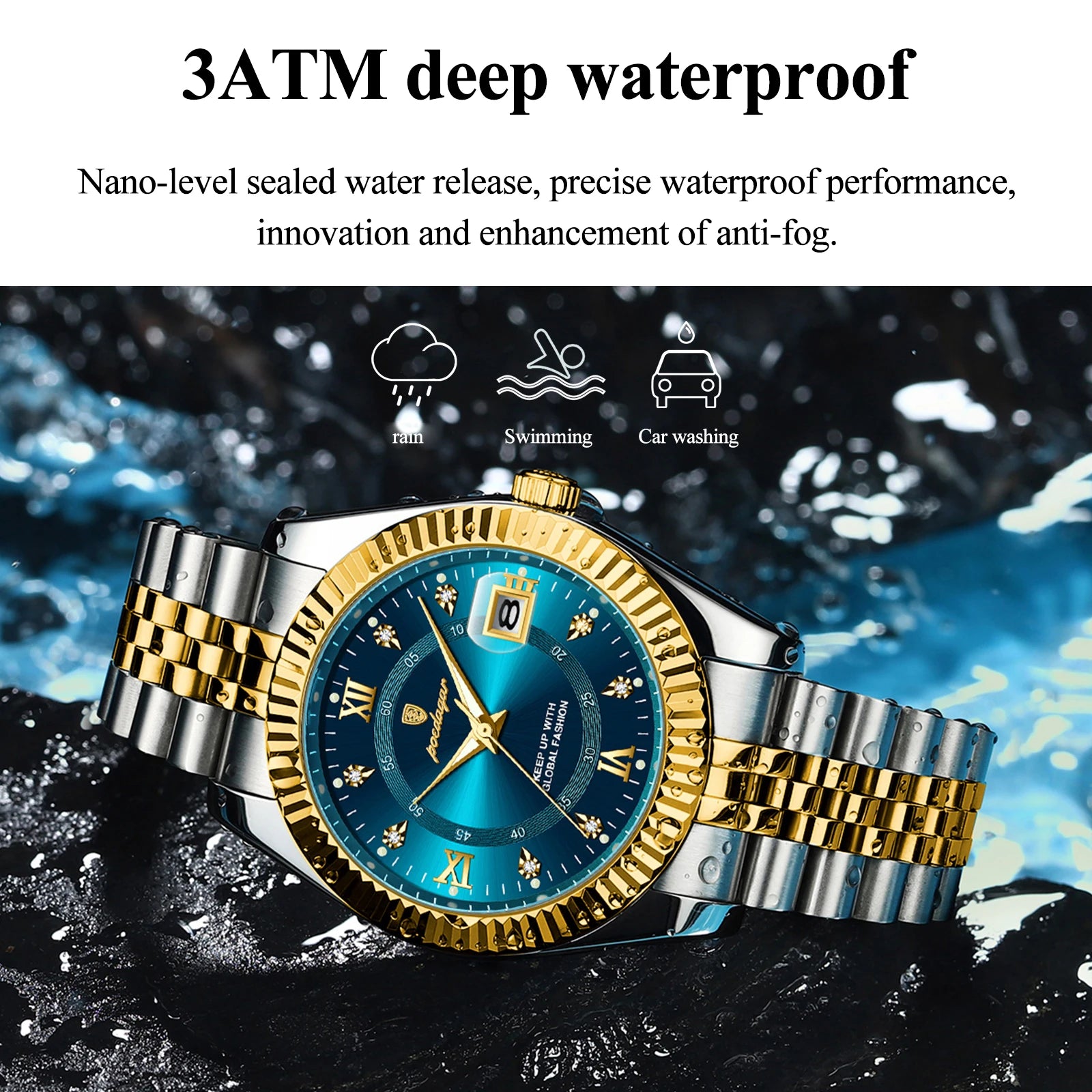 Luxury Sport Wrist Watch For Man Waterproof Luminous Date Men Watch Quartz Stainless Steel Men's Watches Male Reloj+box