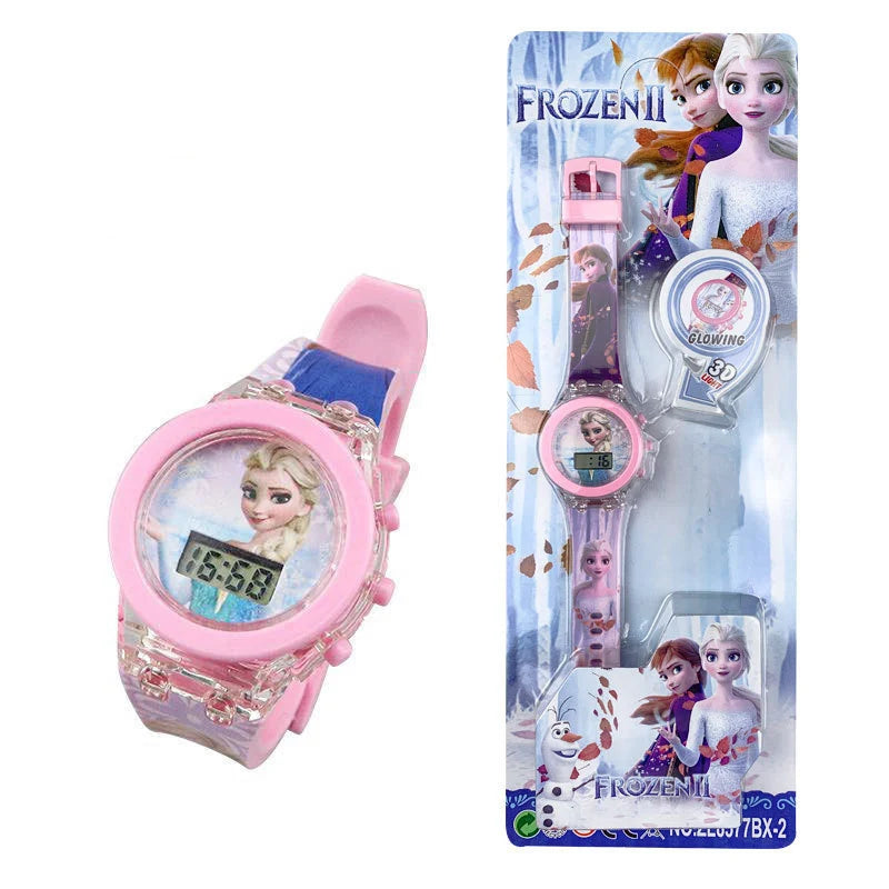 Flash Light Watches For Boys Cartoon shark Mickey Children Watch Girls Student Clock Gifts free shipping