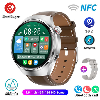 For GT4 Pro GPS NFC Smart Watch Men 360*360 AMOLED Screen Heart rate Bluetooth Call IP68 Waterproof Man Smartwatch 2024